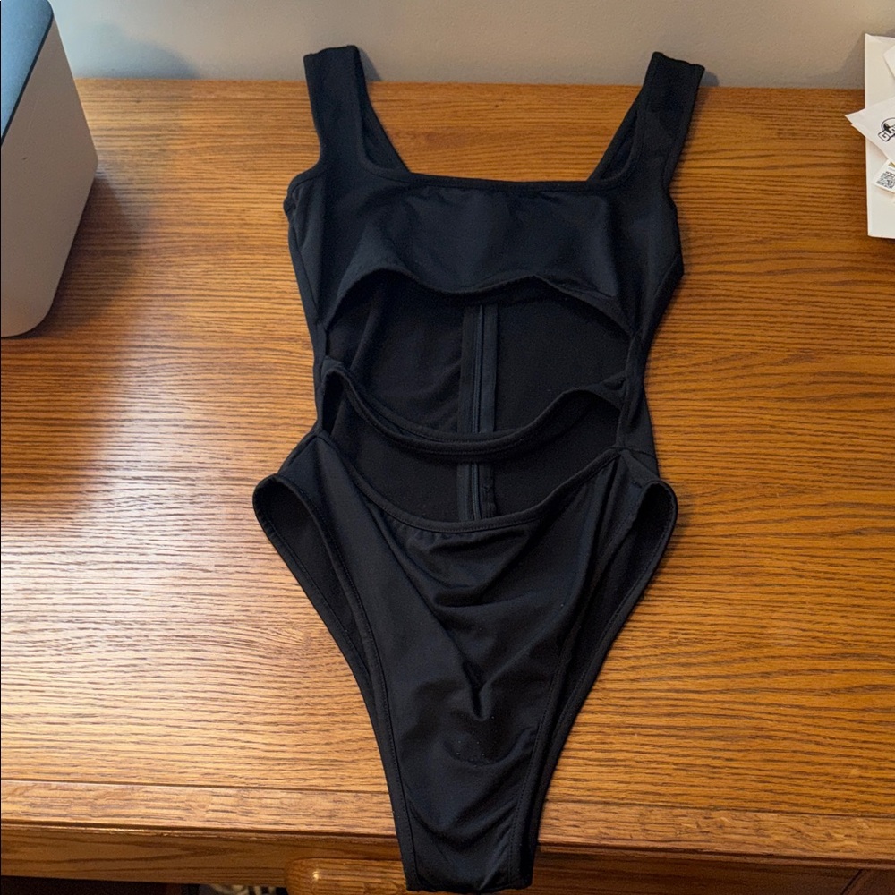 Black Cutout Bodysuit
